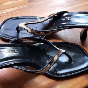 Via Spiga Leopard Print Haircalf Sandal Heels